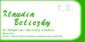 klaudia beliczky business card